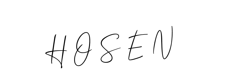 Make a beautiful signature design for name H O S E N. With this signature (Allison_Script) style, you can create a handwritten signature for free. H O S E N signature style 2 images and pictures png