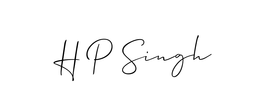 You should practise on your own different ways (Allison_Script) to write your name (H P Singh) in signature. don't let someone else do it for you. H P Singh signature style 2 images and pictures png