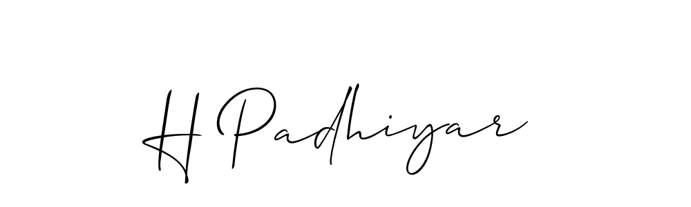 Also we have H Padhiyar name is the best signature style. Create professional handwritten signature collection using Allison_Script autograph style. H Padhiyar signature style 2 images and pictures png