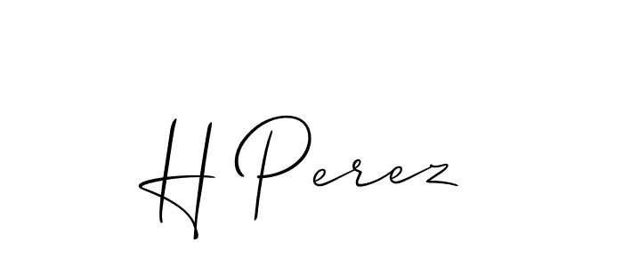 Design your own signature with our free online signature maker. With this signature software, you can create a handwritten (Allison_Script) signature for name H Perez. H Perez signature style 2 images and pictures png