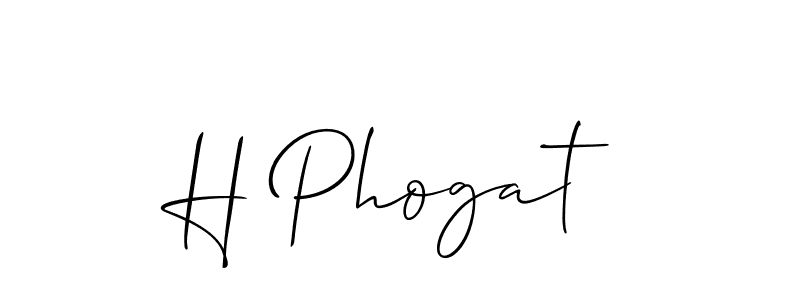 Design your own signature with our free online signature maker. With this signature software, you can create a handwritten (Allison_Script) signature for name H Phogat. H Phogat signature style 2 images and pictures png