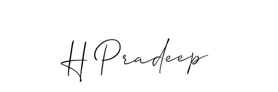 Design your own signature with our free online signature maker. With this signature software, you can create a handwritten (Allison_Script) signature for name H Pradeep. H Pradeep signature style 2 images and pictures png