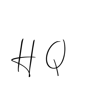 Make a beautiful signature design for name H Q. With this signature (Allison_Script) style, you can create a handwritten signature for free. H Q signature style 2 images and pictures png