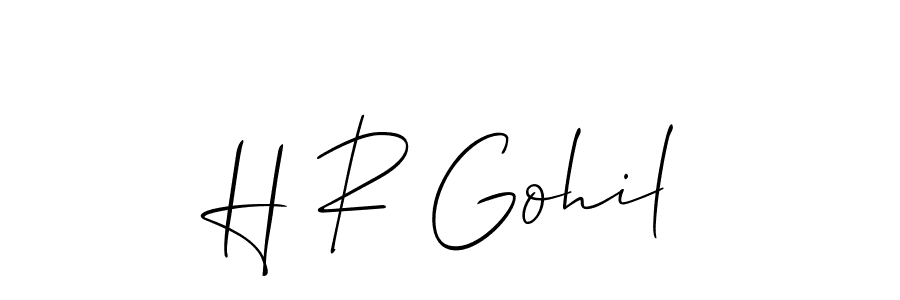 Similarly Allison_Script is the best handwritten signature design. Signature creator online .You can use it as an online autograph creator for name H R Gohil. H R Gohil signature style 2 images and pictures png
