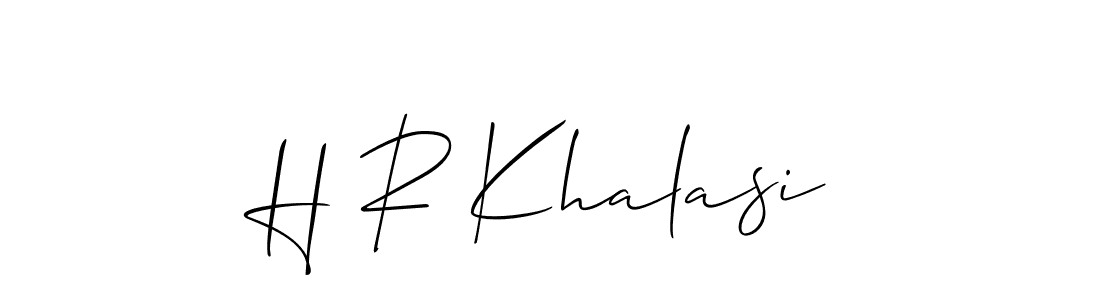 Allison_Script is a professional signature style that is perfect for those who want to add a touch of class to their signature. It is also a great choice for those who want to make their signature more unique. Get H R Khalasi name to fancy signature for free. H R Khalasi signature style 2 images and pictures png