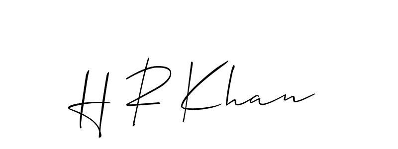 if you are searching for the best signature style for your name H R Khan. so please give up your signature search. here we have designed multiple signature styles  using Allison_Script. H R Khan signature style 2 images and pictures png