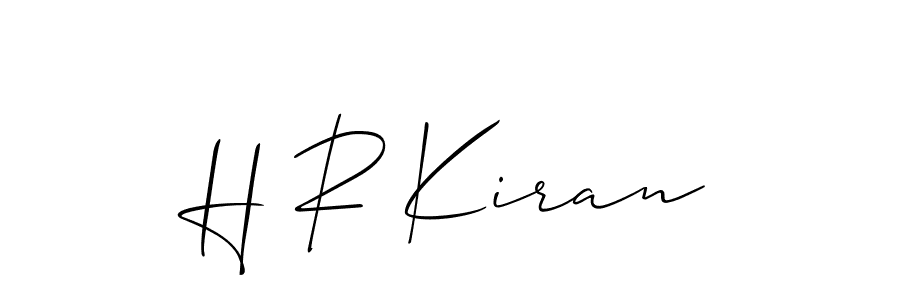 Create a beautiful signature design for name H R Kiran. With this signature (Allison_Script) fonts, you can make a handwritten signature for free. H R Kiran signature style 2 images and pictures png