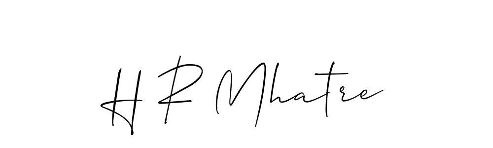 How to make H R Mhatre signature? Allison_Script is a professional autograph style. Create handwritten signature for H R Mhatre name. H R Mhatre signature style 2 images and pictures png