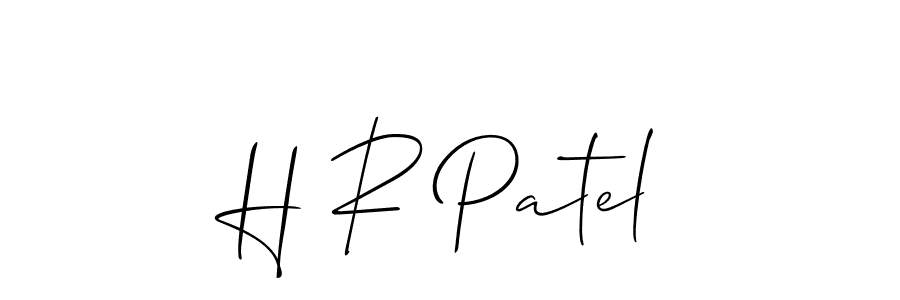 Make a beautiful signature design for name H R Patel. With this signature (Allison_Script) style, you can create a handwritten signature for free. H R Patel signature style 2 images and pictures png