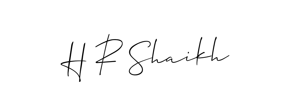 Make a beautiful signature design for name H R Shaikh. With this signature (Allison_Script) style, you can create a handwritten signature for free. H R Shaikh signature style 2 images and pictures png