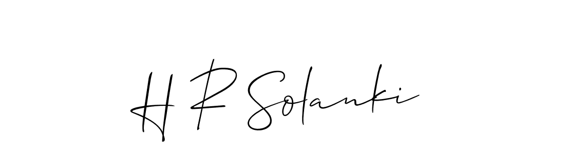 How to make H R Solanki name signature. Use Allison_Script style for creating short signs online. This is the latest handwritten sign. H R Solanki signature style 2 images and pictures png