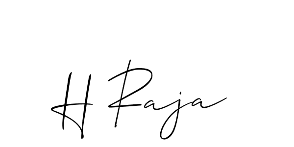 Make a beautiful signature design for name H Raja. With this signature (Allison_Script) style, you can create a handwritten signature for free. H Raja signature style 2 images and pictures png