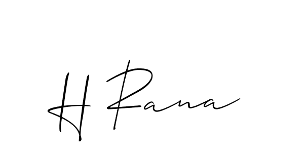 How to make H Rana name signature. Use Allison_Script style for creating short signs online. This is the latest handwritten sign. H Rana signature style 2 images and pictures png