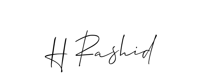 Also You can easily find your signature by using the search form. We will create H Rashid name handwritten signature images for you free of cost using Allison_Script sign style. H Rashid signature style 2 images and pictures png