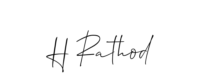 Design your own signature with our free online signature maker. With this signature software, you can create a handwritten (Allison_Script) signature for name H Rathod. H Rathod signature style 2 images and pictures png