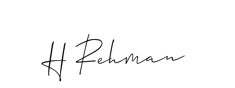 Use a signature maker to create a handwritten signature online. With this signature software, you can design (Allison_Script) your own signature for name H Rehman. H Rehman signature style 2 images and pictures png