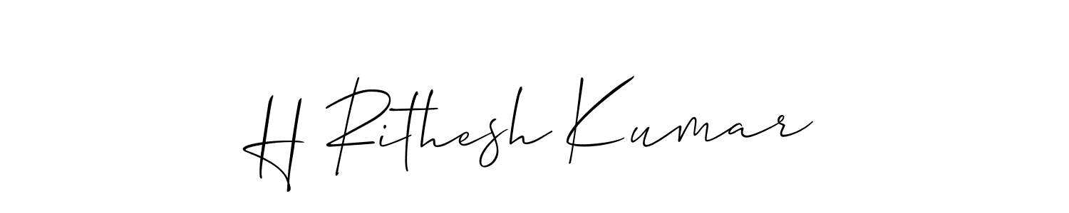 Make a beautiful signature design for name H Rithesh Kumar. With this signature (Allison_Script) style, you can create a handwritten signature for free. H Rithesh Kumar signature style 2 images and pictures png