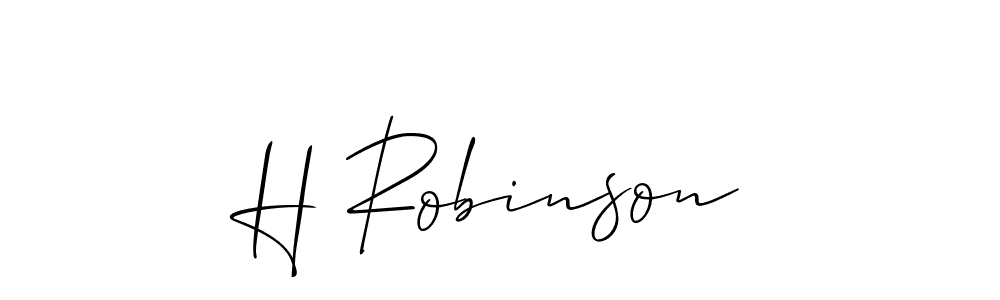 The best way (Allison_Script) to make a short signature is to pick only two or three words in your name. The name H Robinson include a total of six letters. For converting this name. H Robinson signature style 2 images and pictures png