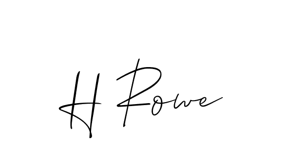 The best way (Allison_Script) to make a short signature is to pick only two or three words in your name. The name H Rowe include a total of six letters. For converting this name. H Rowe signature style 2 images and pictures png