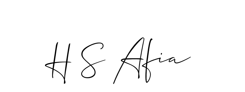 Best and Professional Signature Style for H S Afia. Allison_Script Best Signature Style Collection. H S Afia signature style 2 images and pictures png