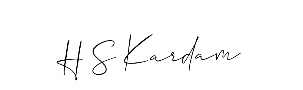 H S Kardam stylish signature style. Best Handwritten Sign (Allison_Script) for my name. Handwritten Signature Collection Ideas for my name H S Kardam. H S Kardam signature style 2 images and pictures png