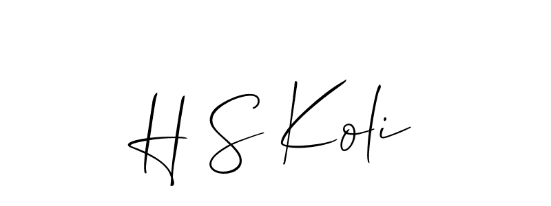 Use a signature maker to create a handwritten signature online. With this signature software, you can design (Allison_Script) your own signature for name H S Koli. H S Koli signature style 2 images and pictures png