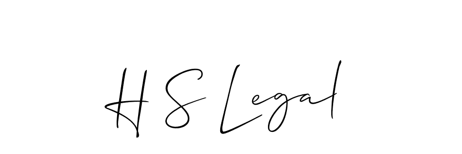 The best way (Allison_Script) to make a short signature is to pick only two or three words in your name. The name H S Legal include a total of six letters. For converting this name. H S Legal signature style 2 images and pictures png