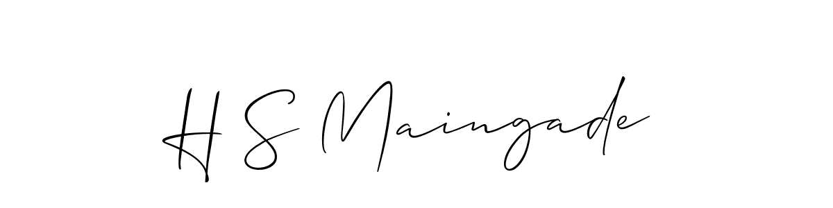 Make a short H S Maingade signature style. Manage your documents anywhere anytime using Allison_Script. Create and add eSignatures, submit forms, share and send files easily. H S Maingade signature style 2 images and pictures png