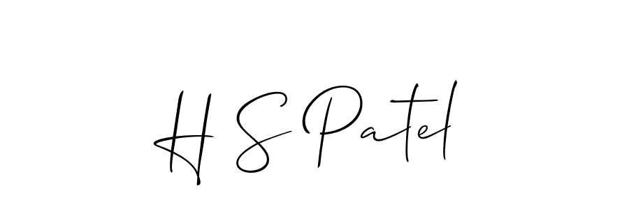 Allison_Script is a professional signature style that is perfect for those who want to add a touch of class to their signature. It is also a great choice for those who want to make their signature more unique. Get H S Patel name to fancy signature for free. H S Patel signature style 2 images and pictures png
