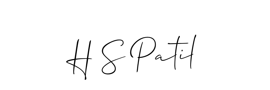 Make a beautiful signature design for name H S Patil. With this signature (Allison_Script) style, you can create a handwritten signature for free. H S Patil signature style 2 images and pictures png