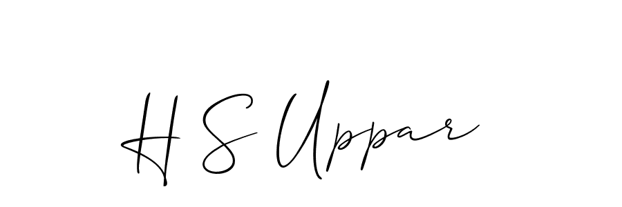 Allison_Script is a professional signature style that is perfect for those who want to add a touch of class to their signature. It is also a great choice for those who want to make their signature more unique. Get H S Uppar name to fancy signature for free. H S Uppar signature style 2 images and pictures png