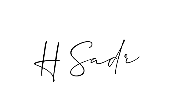 It looks lik you need a new signature style for name H Sadr. Design unique handwritten (Allison_Script) signature with our free signature maker in just a few clicks. H Sadr signature style 2 images and pictures png