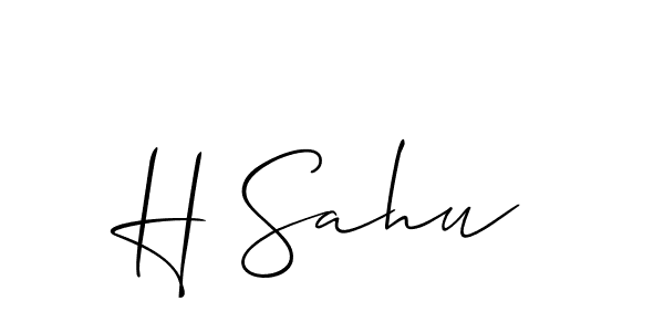 Make a beautiful signature design for name H Sahu. With this signature (Allison_Script) style, you can create a handwritten signature for free. H Sahu signature style 2 images and pictures png