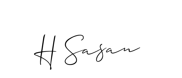 Make a beautiful signature design for name H Sasan. With this signature (Allison_Script) style, you can create a handwritten signature for free. H Sasan signature style 2 images and pictures png