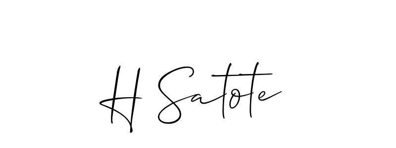 Make a short H Satote signature style. Manage your documents anywhere anytime using Allison_Script. Create and add eSignatures, submit forms, share and send files easily. H Satote signature style 2 images and pictures png