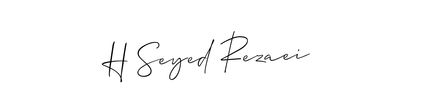 Use a signature maker to create a handwritten signature online. With this signature software, you can design (Allison_Script) your own signature for name H Seyed Rezaei. H Seyed Rezaei signature style 2 images and pictures png