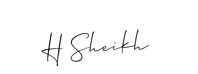 You should practise on your own different ways (Allison_Script) to write your name (H Sheikh) in signature. don't let someone else do it for you. H Sheikh signature style 2 images and pictures png