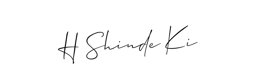 Also we have H Shinde Ki name is the best signature style. Create professional handwritten signature collection using Allison_Script autograph style. H Shinde Ki signature style 2 images and pictures png