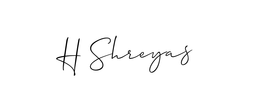 Make a beautiful signature design for name H Shreyas. With this signature (Allison_Script) style, you can create a handwritten signature for free. H Shreyas signature style 2 images and pictures png