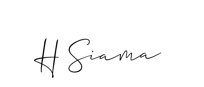 How to make H Siama name signature. Use Allison_Script style for creating short signs online. This is the latest handwritten sign. H Siama signature style 2 images and pictures png