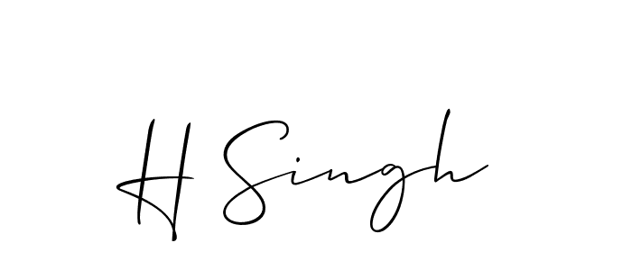 How to make H Singh signature? Allison_Script is a professional autograph style. Create handwritten signature for H Singh name. H Singh signature style 2 images and pictures png