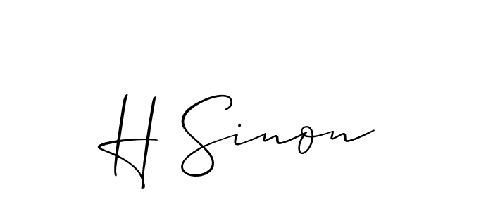 How to make H Sinon name signature. Use Allison_Script style for creating short signs online. This is the latest handwritten sign. H Sinon signature style 2 images and pictures png