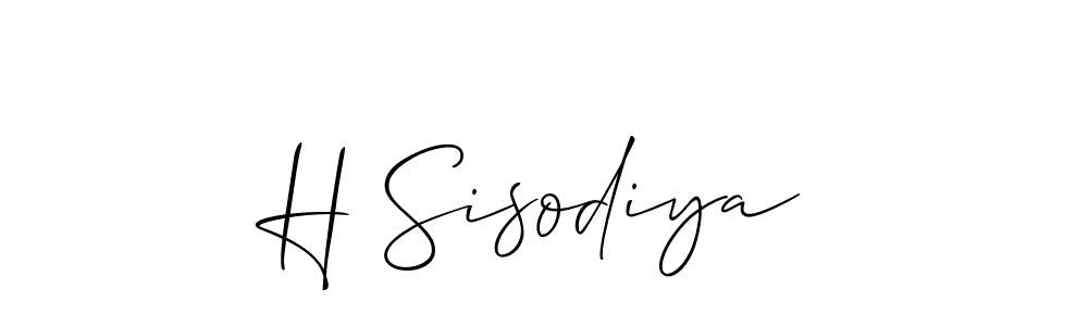 You should practise on your own different ways (Allison_Script) to write your name (H Sisodiya) in signature. don't let someone else do it for you. H Sisodiya signature style 2 images and pictures png