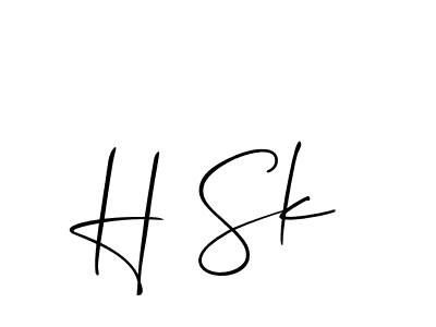 Create a beautiful signature design for name H Sk. With this signature (Allison_Script) fonts, you can make a handwritten signature for free. H Sk signature style 2 images and pictures png