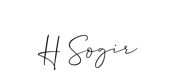 You should practise on your own different ways (Allison_Script) to write your name (H Sogir) in signature. don't let someone else do it for you. H Sogir signature style 2 images and pictures png