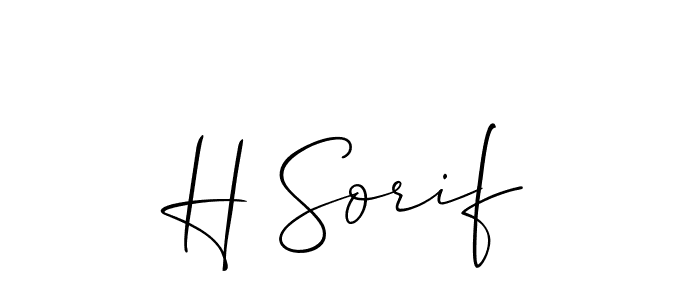 How to make H Sorif name signature. Use Allison_Script style for creating short signs online. This is the latest handwritten sign. H Sorif signature style 2 images and pictures png