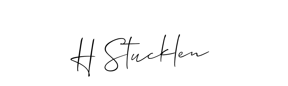 You should practise on your own different ways (Allison_Script) to write your name (H Stucklen) in signature. don't let someone else do it for you. H Stucklen signature style 2 images and pictures png