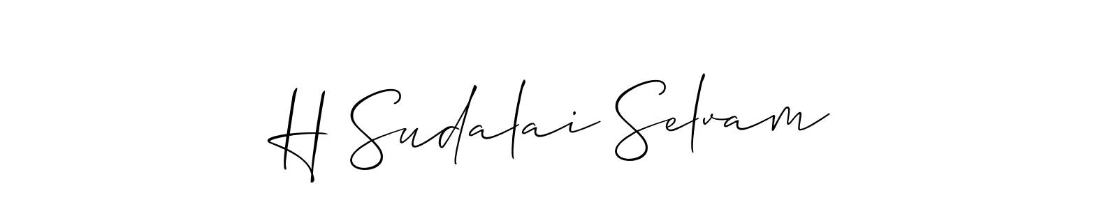 How to make H Sudalai Selvam name signature. Use Allison_Script style for creating short signs online. This is the latest handwritten sign. H Sudalai Selvam signature style 2 images and pictures png