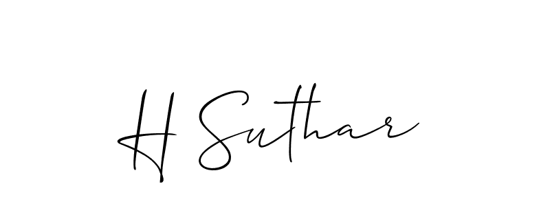 Make a beautiful signature design for name H Suthar. With this signature (Allison_Script) style, you can create a handwritten signature for free. H Suthar signature style 2 images and pictures png