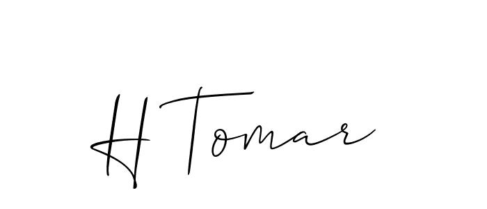 Use a signature maker to create a handwritten signature online. With this signature software, you can design (Allison_Script) your own signature for name H Tomar. H Tomar signature style 2 images and pictures png